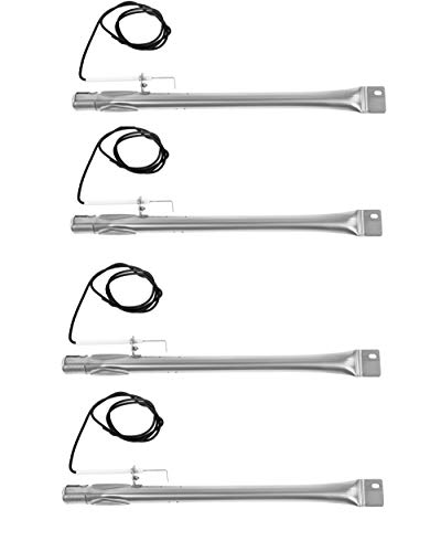 LSBABQ 4Pack Stainless Steel Grill Burners and 4Pack Ceramic Electrode Replacement for Gas Grill Models Kenmore 13901566310 and Kenmore 640049217987