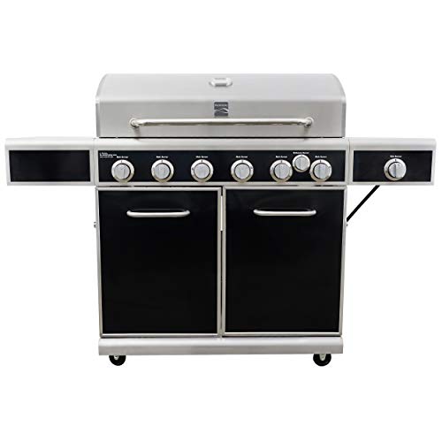 Kenmore PGA40602SRL 6 Burner Propane Gas BBQ Grill with Side Burner 73000 Total BTU Black and Stainless Steel