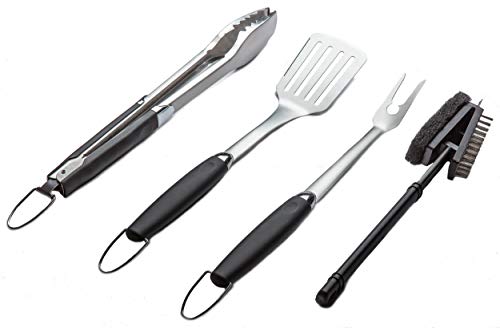 Simplistex Stainless Steel BBQ Grill Tool Set wTongs Spatula Fork and Brush  Accessories for Outdoor Barbecue Grills