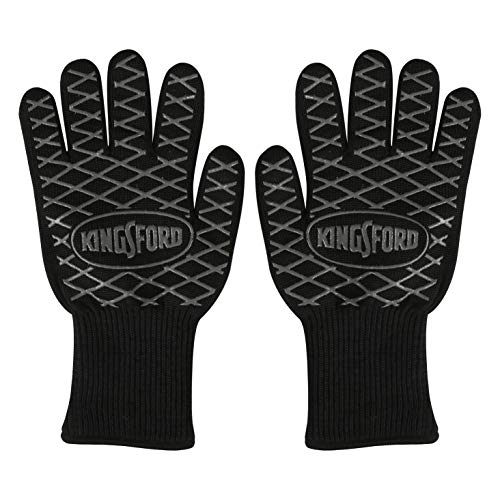 Kingsford Extreme Heat BBQ Grill Gloves 2 Count  Heat Resistant Barbecue Gloves  The Ultimate Heat Barrier Silicone Grilling Gloves with AntiSlip Safe Grip