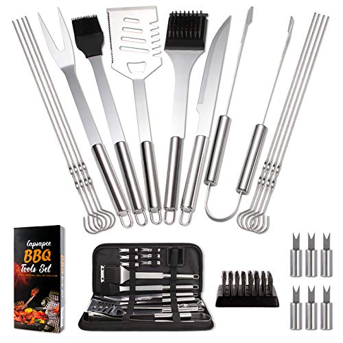 BBQ Tools Grilling Tools Set  22 Pack Grill Sets for Men BBQ Set Grilling Tool for Outdoor Grill  Grill Set with Case  Perfect Barbeque Grill Kit Accessories for Beginners and Experts