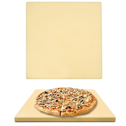 GGC Pizza Stone for Oven and Grill 12 inch Square Bread Baking Stone Thermal Shock Resistant for Cooking Stone Making Pizza Bread Cookie and More