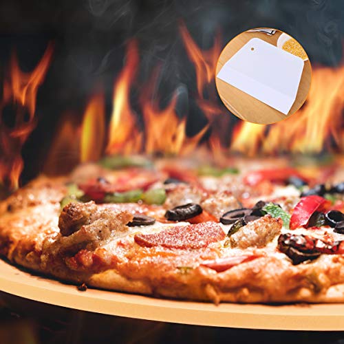 Pizza Stone14 Inch Large Ceramic Round BakingGrilling Pizza Stone for BBQRoast TurkeyCrisp Crust PizzaBreadOvensGrills Cooking Pizza Stone Kit