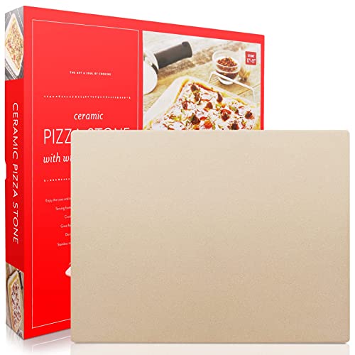 Pizza Stone Heavy Duty Cordierite Pizza Grilling Stone Baking Stone Pizza Pan Perfect for Oven BBQ and Grill Thermal Shock Resistant Durable and Safe 15x12 Inch Rectangular