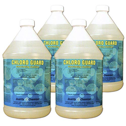 ChloroGuard Chlorine Pool Grade Liquid Chlorine 125 Concentrated Solution Sanitizes Pool Water to Eliminate Harmful Bacteria4 Gallon case
