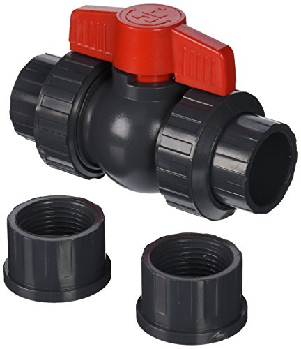 Hayward QTA1010CSEG 1Inch Gray QTA Series True Union PVC Compact Ball Valve with EPDM ORings