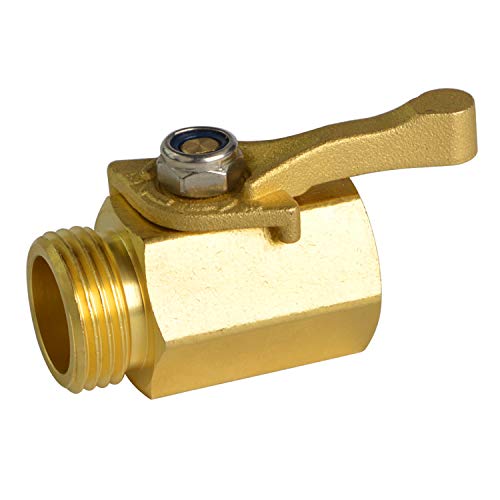 HYDRO MASTER Heavy Duty 34 Brass Shut Off Valve with Large Handle Full Flow Garden Hose Connector
