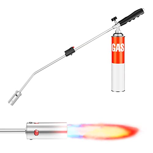 Weed Blow Torch Self Igniting 500000BTU Weed Burner with Flame Control Valve and Antislip Handle for Garden Weed Control BBQ lighter Snow Melting Wood Grain(Tank Not Included)