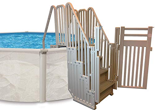 Confer Plastics Entry System for Above Ground Pools Warm Gray Frame Gray Steps