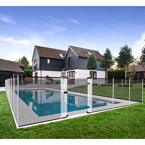 TANG Pool Fence for Inground Pools Removable Safety Mesh Fence Screen Yard Fencing Backyard Garden Fence with Stand Poles Outdoor Dog Chicken Fence 16L x 4H