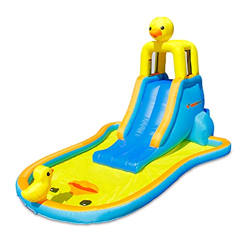 Bounceland Ducky Splash Water Slide with Pool 162 ft L x 10 ft W x 86 ft H UL Strong Blower Included Splash Pool Safe Climbing Wall 738 ft Fun Slide Rubber Ducky Water Spray Safe Netting