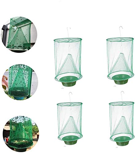 Sutify Fly Trap Garden Ranch Orchard TrapRanch Fly Trap Flay Catcher The Most Effective Trap Ever Made with Pots Flay Catcher 2019 New Fly Red Drosophila (4Pack)