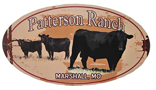Tin Sign Shop  Tin Cattle Ranch Farm Sign  Personalized to Your Specific Needs  Oval 9X18 inches