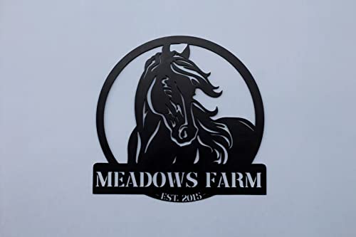 by Unbranded Custom Horse Sign Metal Ranch Sign Farmhouse Decor Outdoor Family Name Sign Outdoor Decor Metal Sign Custom Metal Ranch Sign