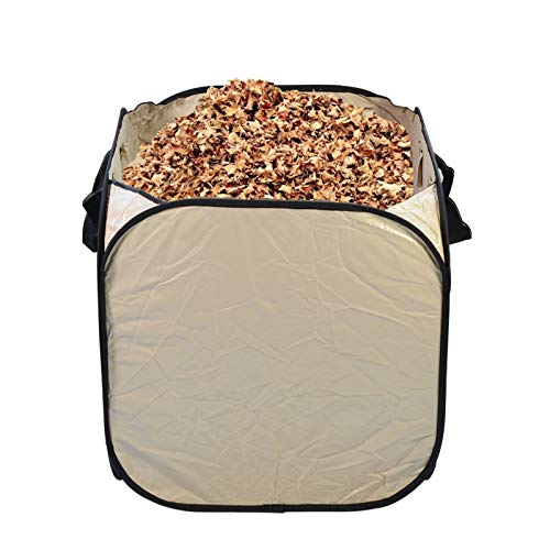 32 Gallon Heavy Duty Reusable Yard Waste Bag  Fiber Reinfoced PVC Cloth Washable  Collapsible Lawn Garden Bag Leaf Bag Leaf Container Garden Waste Bin