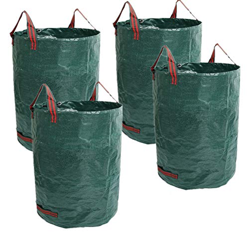 80 Gallons Reusable Garden Waste Bags  4 Pack Reusable Lawn Bags (H33 D26 inches) Garden Bag Landscaping Bags Yard Bags Heavy Duty  Yard Waste Container Leaf Bags for Gardening Lawn Pool Waste Bin