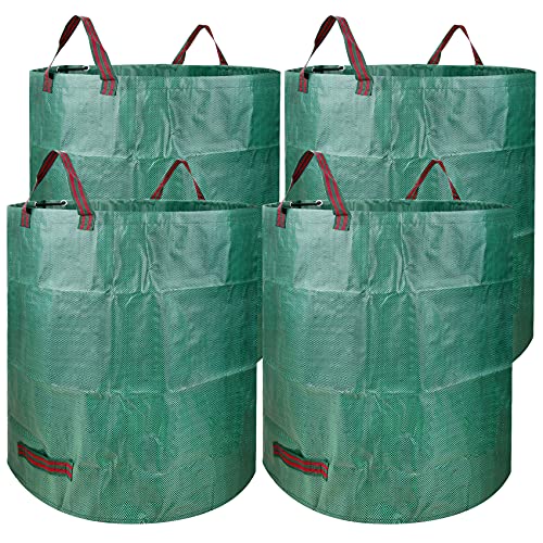 Garden Waste Bags4 Pack 72 Gallons Large Reusable Yard Leaf BagsYard Patio Landscaping Bags Lawn Pool Waste Bin and Trash Container