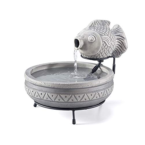 Smart Solar 23471M01 Marin Fountain Grey Cement