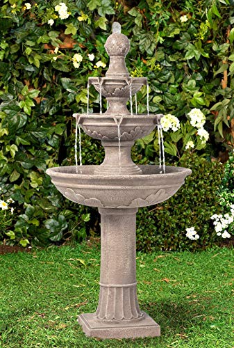 Stafford Italian Outdoor Floor Water Fountain 48 High Three Tiered for Yard Garden Patio Deck Home  John Timberland