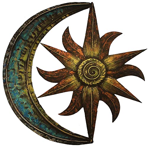 Metal Moon Wall Decor for Patio 12  Sun and Moon Wall Decor  Sun Decoration for Wall  Sun Wall Art  Sun Garden Decor  Outdoor Sun Wall Art  Metal Sun Wall Decor Outdoor  Sun Art