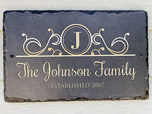 Beautifully Handcrafted and Customizable Slate Home Address Plaque (12x8 12x6 18x8 16x10) Improve the curb appeal of your property with this bespoke house sign (12x8)
