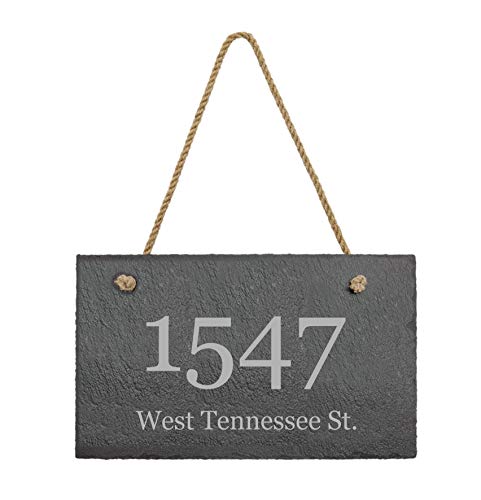 Personalized Slate Address Plaque 12x7 Indoor Outdoor Farmhouse Style Sign Customize Now