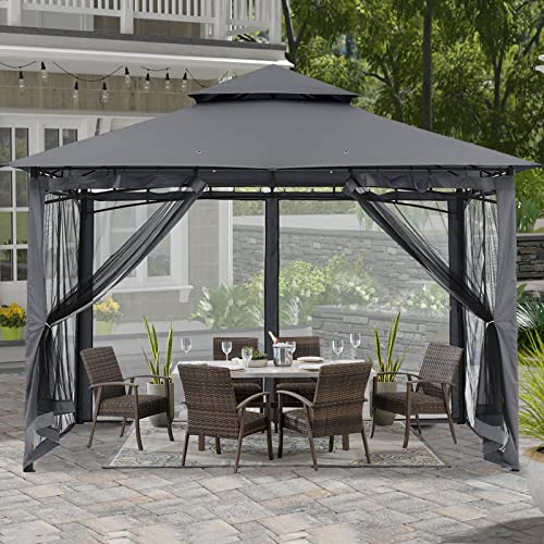 Patio Gazebo 10 Ft x 10 Ft with Mosquito Netting by ABCCANOPY