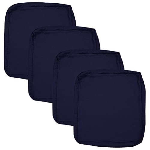 Oslimea Outdoor Seat Cushion Slip Cover 24 x 24 Waterproof Patio Furniture Chair Cushion Cover Replacement Pillow Slip Seat Cushion Cover 4 Pack  Covers Only Dark Blue