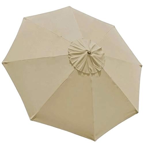 EliteShade 9ft Patio Umbrella Market Table Outdoor Deck Umbrella Replacement Canopy Cover (Canopy Only)(Beige)