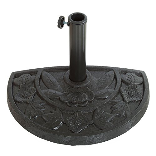 Pure Garden 20 lb Half Round Umbrella Base  Black