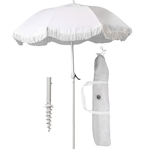South Bay Beach Life™  Premium Beach Umbrella  6 Portable Round Patio Umbrellas with Custom Sand Anchor Capability  Aluminum Pole with Tilt Adjustment  UPF 50 UV Protection