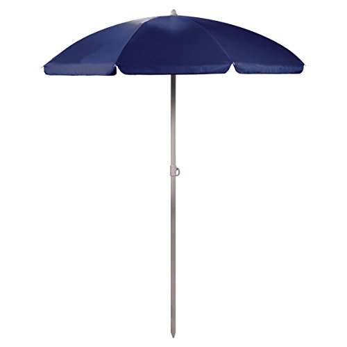 Picnic Time Outdoor Canopy Sunshade Beach Umbrella 55  Small Patio Umbrella  Beach Chair Umbrella (Navy Blue)