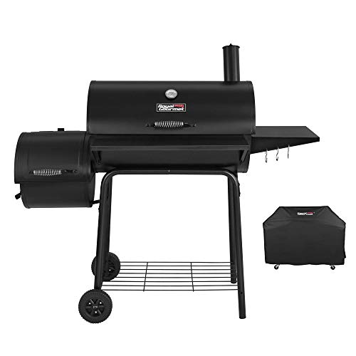 Royal Gourmet CC1830SC Charcoal Grill Offset Smoker with Cover 811 Square Inches Black Outdoor Camping