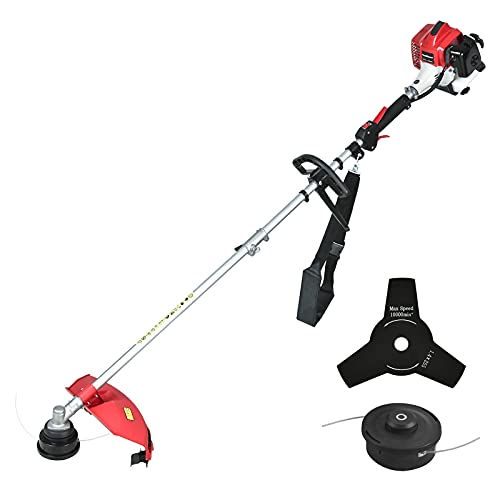 PowerSmart String Trimmer 2 Stroke Gas Powered String Trimmer Cordless String Trimmer Power Trimmer with 10 Brush Cutter Blade String Line Included PS4532A