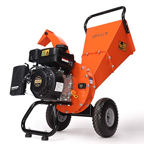 EFCUT C30 Mini Wood Chipper Shredder Mulcher 7 HP 212cc Gasoline Engine 3 Max Wood Diameter 151 Waste Reduction Ratio 2Year Warranty After Product Registration