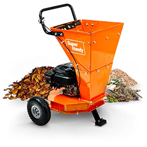 SuperHandy Leaf Mulcher Shredder Green and Waste Management Heavy Duty Gas Powered 34HP 1 Inch Cutting Capacity for Leaves Grass and Clippings
