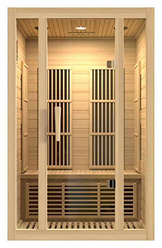 BOTARO Maxxus Saunas MXJ20601 Seattle Carbon Far Infrared Sauna for 2 Persons Hemlock Wood