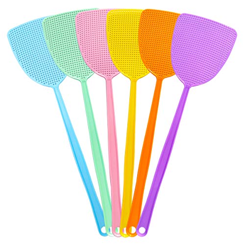 Bottokan Plastic Fly Swatters  Strong Durable Flexible Long Handle Manual Swat Flies and Mosquitoes Striking Fly Swatters Set  Home and Kitchen Helper FlySwatter (6 Pack6 MultiColor)