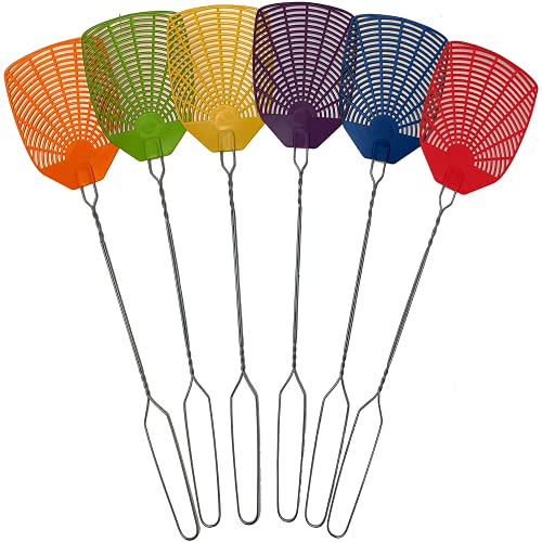 Bug  Fly Swatter  Braided Metal Handle 6 Pack Fly Swatters  Indoor  Outdoor  Pest Control flyswatter