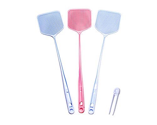 DH corp  Plastic Fly Swatter with Tweezers Bugs Whisk and Fly Killer with Pincers