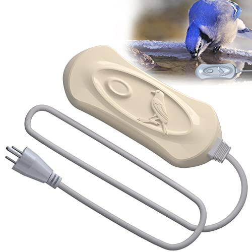 EDIBIN Bird Bath Water HeaterBird Bath Deicer Heater with 3Ft Long Cord Waterproof  Thermostatic Control BirdBath Heater for Outdoor in Winter Bird Bath in Garden Yard 50 W Birdbath Deicer