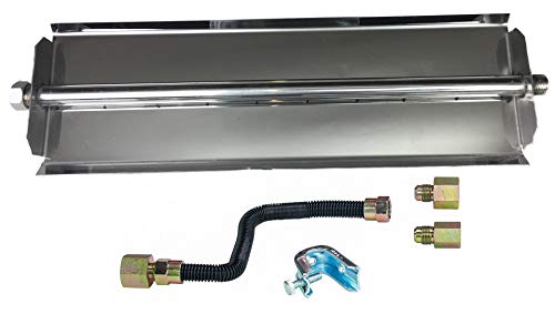 Dreffco Stainless Steel 18 Linear Burner for Fireplace or Fire Pit with Complete NG Connection Kit