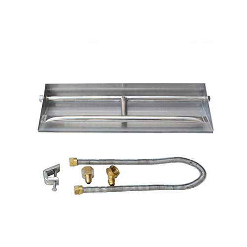 Stanbroil Stainless Steel Natural Gas Fireplace Dual Flame Pan Burner Kit 205inch