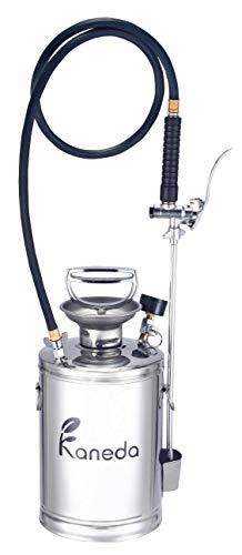 Kaneda Stainless Steel Sprayer Hand Pump Pressure Portable Sprayer(12 Gallon) with Brass Adjustable Nozzle for Fertilizer Herbicides Gardening Agriculture