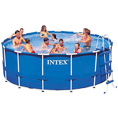 Intex 15ft X 48in Metal Frame Pool Set with Filter Pump Ladder Ground Cloth  Pool Cover