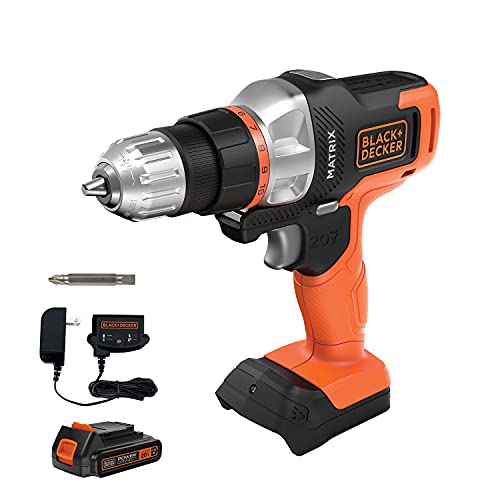 BLACKDECKER 20V MAX Matrix Cordless DrillDriver (BDCDMT120C) Drill Kit (Orange)