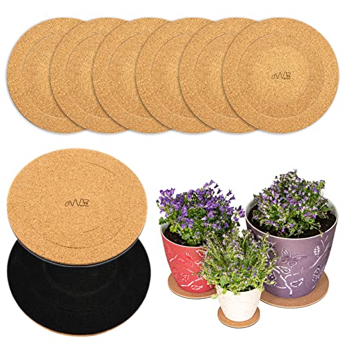 6 Adjustable Cork Plant Mats  Multifunctional Cork Plant Coasters for House Plants Suitable for Indoor and Outdoor  Absorbent AntiSlip WaterResistant Cork Trivets for Floor Protection