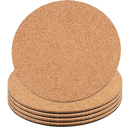 LAUYUT 5 PCS 12 Inch Cork Plant Mat Round Cork Plant Coasters for Gardening Indoor Outdoor Pots Coaster DIY Craft Project