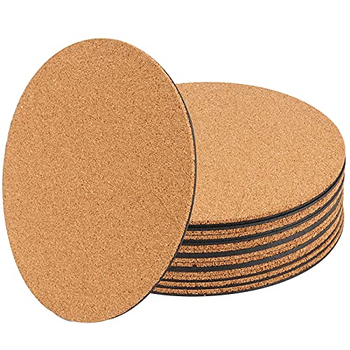 SEHOI Cork Plant Mat Cork Pad 12 PCS 8 Inch Round Cork Plant Coasters Cork Plant Saucer for Gardening Indoor Outdoor Pots Coffee Drinks DIY Craft Project