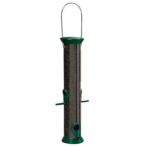 Droll Yankees New Generation Tube Feeder Sunflower or Mixed Seed Bird Feeder 15Inch Green